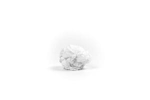 Crumpled napkin paper was shot in studio light on white background. This means sickness or illness concept. Clipping path. photo