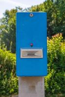 a blue ticket validator photo