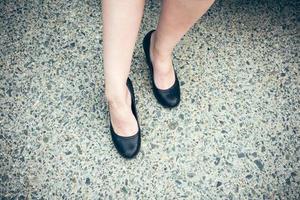 Woman legs with high heels photo