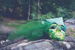 mask on a rock photo