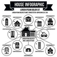 elementos infográficos de la casa, estilo simple vector