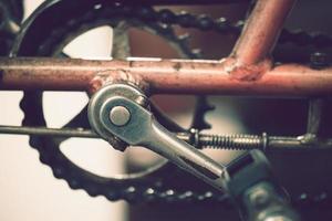 old bicycle with bicycle chain photo