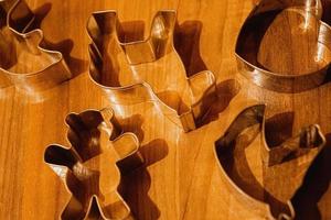 Set of metal cookie cutters photo