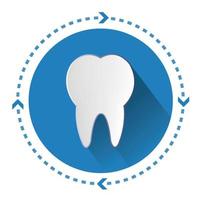 Modern flat design tooth icons with long shadow effect vector