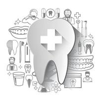 Illustration of dental icons set vector
