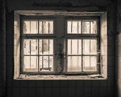 old window with grid photo