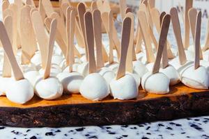 mozarella cheese with wooden sticks photo