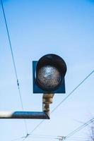 luz de semáforo de ferrocarril foto