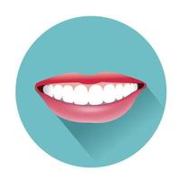 Smile icon with long shadow vector