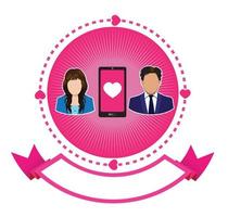 connecting couple of lover banner vector