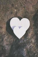 two hearts on a rock photo