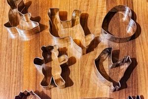 Set of metal cookie cutters photo