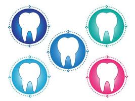 Tooth icons set vector