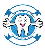 Modern Cartoon Smiling tooth banner vector