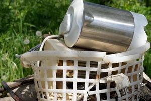 Fly tipping with discarded small appliances photo