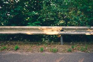 crash barrier on a roadway in nature photo