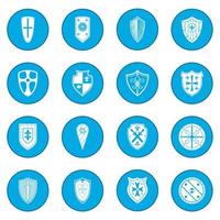 Shields icon blue vector