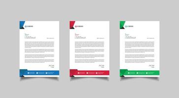 Letterhead design template, modern business letterhead design vector