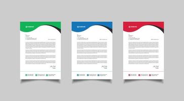 Letterhead design template, modern business letterhead design vector