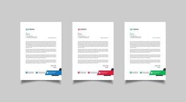 Letterhead design template, modern business letterhead design vector