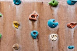 a climbing wall in close-up photo