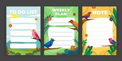 Journal Template Bird Nature vector