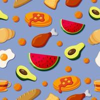 Breakfast Food Seamless Background vector