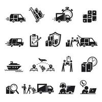 Parcel delivery icons set, simple style vector