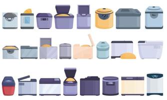 Breadmaker icons set cartoon vector. Kitchen machine vector