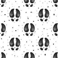 Seamless pattern with pig hoof. Vector illustration.