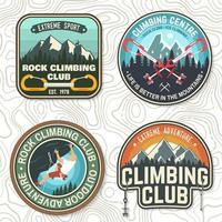 Vintage typography design with climber, carabiner and mountains vector