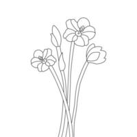 hand drawn flower coloring page artwork line art of vector design element