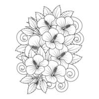 rose of sharon flower line art vector graphic design of coloring page with detailed shape