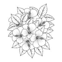 rose of sharon flower line art vector graphic design of coloring page with detailed shape