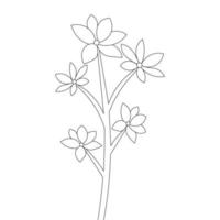 stem drawing flower coloring page illustration object of graphic element vector