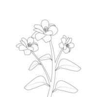 abstract blooming flourish petal hand drawing flower sketch vector design