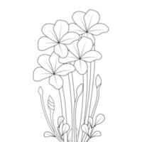 pencil line art design flower coloring page with beautiful sketch for kids vector