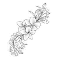 flower line art object of vector graphic coloring page illustration