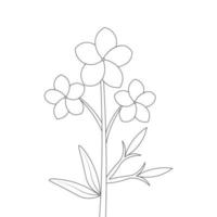 isolated line art decoration flower with freehand drawing coloring page vector