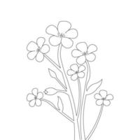 blossom petal graphic element of flower coloring page illustration design vector