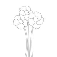 stem drawing flower collection for coloring page illustration element of printing vector