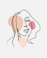 woman face one line drawing vector