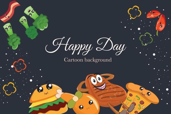 cute fast food cartoon template background card