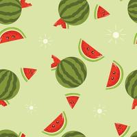 seamless pattern with cute watermelon background vector