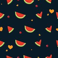 seamless pattern with cute watermelon background vector