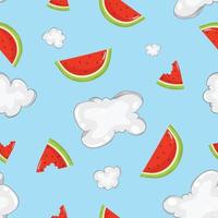 seamless pattern with cute watermelon background vector