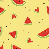 seamless pattern with cute watermelon background vector