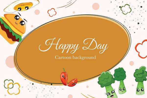 cute fast food cartoon template background card