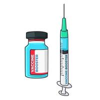 refuerzo de vacunas contra virus e ilustrador de vectores de jeringas perfecto para la salud médica y el hospital