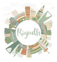 Abstract Riyadh skyline with Color buildings. vector